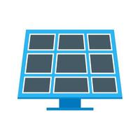 panel solar plano icono multicolor vector