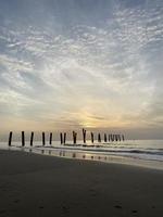 Sunset beach summer view background photo