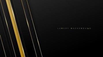 Luxury geometric background with shiny gold shape in black background design vector