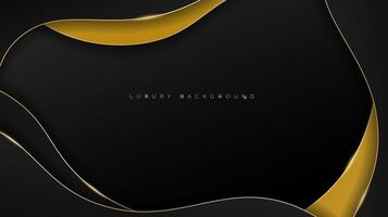 Black and gold background with paper cut design in luxury concept design vector