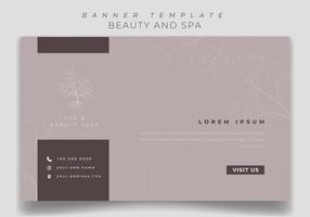 Banner template design in brown background with luxury concept design for beauty and spa advertising vector