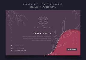 Web banner design in purple feminine background for beauty and spa template design vector