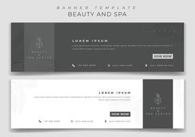 Banner template design in gray luxury background for relaxation advertisement design vector