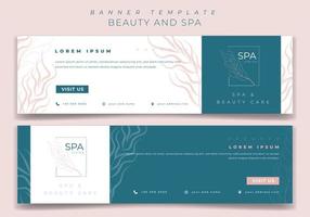 Landscape banner template design in green and white design for beauty care advertisement design vector