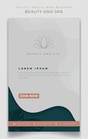 Simple portrait flyer design in white and green feminine background for spa advertisement design vector