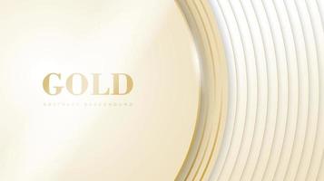 Circle abstract background in gold color design vector