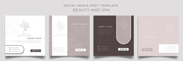 Set of social media post template in square background with luxury design for online advertisement