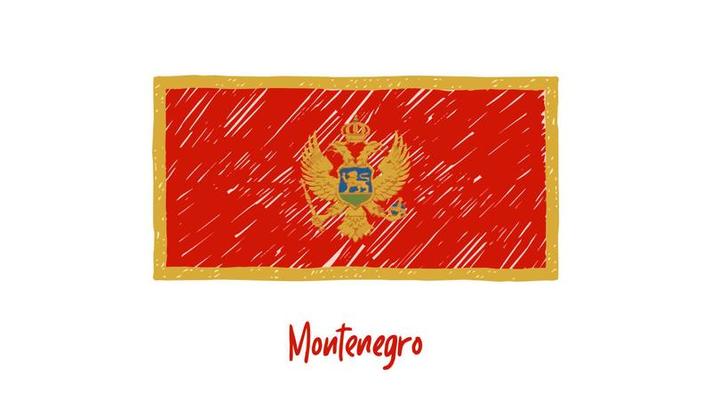 Montenegro Flag Marker or Pencil Sketch Illustration Vector