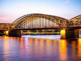 HDR Hohenzollernbruecke Hohenzollern Bridge over river Rhine in photo