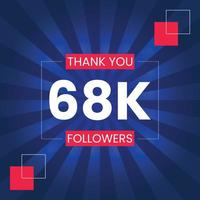 Thank you 68K Followers Vector Design Template