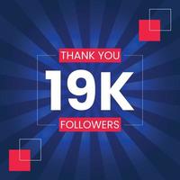 Thank you 19K Followers Vector Design Template