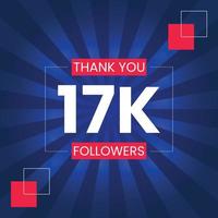 Thank you 17K Followers Vector Design Template