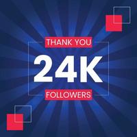 Thank you 24K Followers Vector Design Template