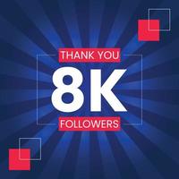 Thank you 8K Followers Vector Design Template