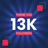 Thank you 13K Followers Vector Design Template