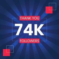 Thank you 74K Followers Vector Design Template