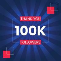 Thank you 100K Followers Vector Design Template