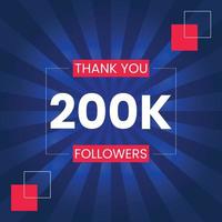 Thank you 200K Followers Vector Design Template