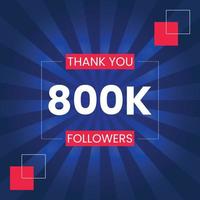 Thank you 800K Followers Vector Design Template