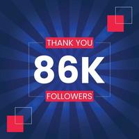 Thank you 86K Followers Vector Design Template