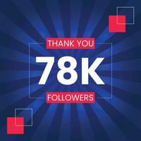 Thank you 78K Followers Vector Design Template