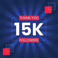 Thank you 15K Followers Vector Design Template