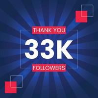 Thank you 33K Followers Vector Design Template