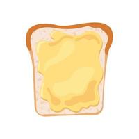 White bread toast icon with butter in flat style isolated on white background. Vector illustration.