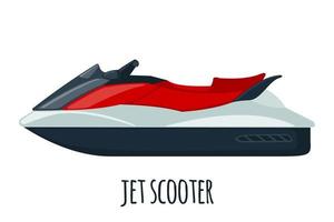 Jet scooter icon in flat style isolated on white background. Cartoon water bike. Vector illustration.