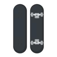 Skateboard icon in flat style isolated on white background. Top view. Vector illustration.