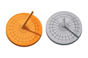 Sundial icons set in flat style isolated on a white background. Vector illustration.