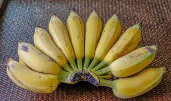 Asians ripe banana on table. photo