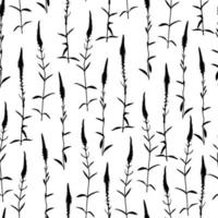patrón transparente floral monocromo aislado en blanco. fondo blanco y negro con flores. elemento de diseño para tela, textil, papel pintado y etc. ilustración vectorial. vector