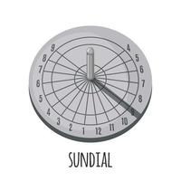 Sundial icon in flat style isolated on a white background. Vector illustration.