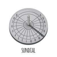 Sundial icon in flat style isolated on a white background. Vector illustration.