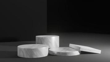 3d rendering illustration of podium stage display showcase for product placement in minimal design. photo