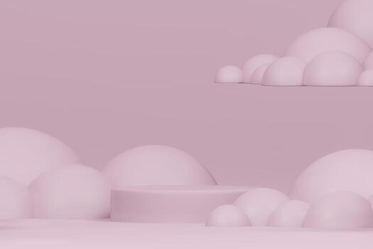 3d rendering illustration of podium display showcase for product placement in minimal design. podium stage showcase photo