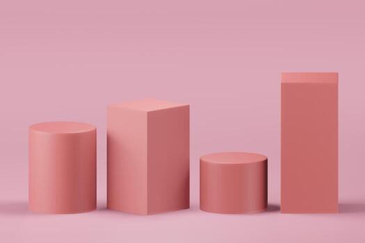 3d rendering illustration of podium display showcase for product placement in minimal design. podium stage showcase photo