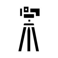 theodolite, vertical projection device glyph icon vector illustration