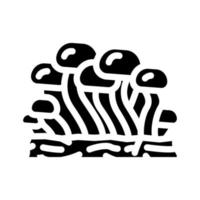 shimeji mushroom glyph icon vector illustration