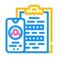 client questionnaire call center color icon vector illustration