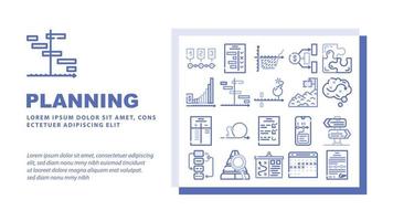 vector de encabezado de aterrizaje de estrategia de proyecto de inicio de planificación