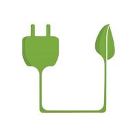 diseño de icono de energía verde ecología, ilustración de vector plano