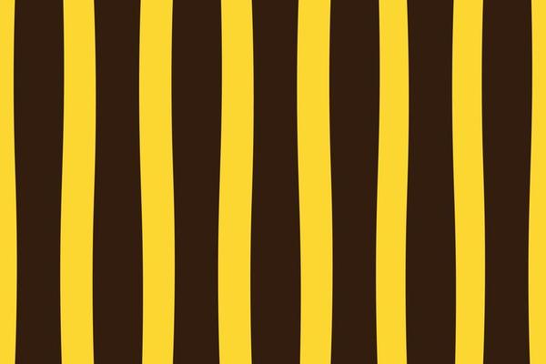Bumble bee stripe seamless vector pattern. Organic dark brown and yellow lines, striped design. Simple, repeating background surface texture. Abstract bee print.