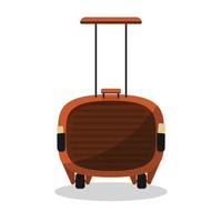 Cartoon luggage suitcase on wheels. Isolate on a white background. Vector illustration