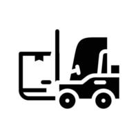 warehouse loader with box glyph icon vector illustration