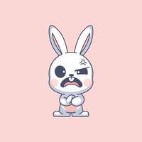 The cute bunny is angry vector