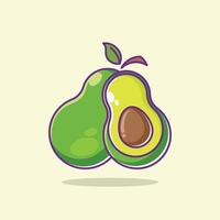 Floating avocado slice cartoon vector