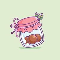 Cute chocolate candy jar cartoon vector