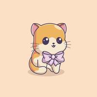 Cute kitten wearing a bow tie vector